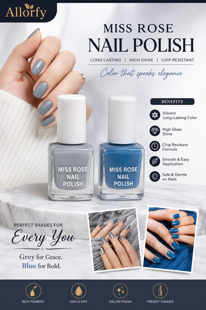 Miss Rose Nail Polish Set – 5 Beautiful colours peel off buy 5 get 2 free
